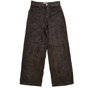 Madewell Emmett Wide Leg Corduroy Pants High Rise Dark Brown Cords 25 PETITE